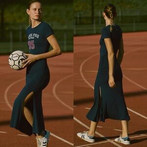 NWT Anthropologie Daily Practice Ready Set Go Fitted Midi Dress | XS